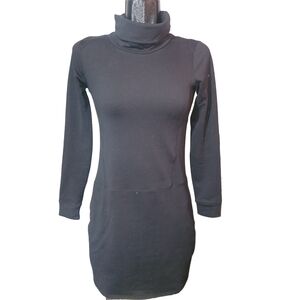 Lole Dynamic Black Long Sleeve Turtleneck Mini Dress XS
